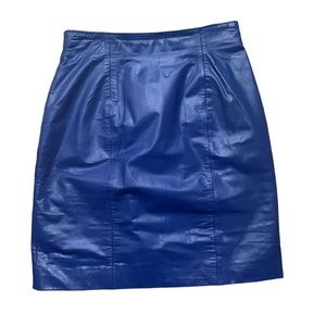 Vintage Chia 80s Blue leather skirt